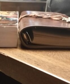 EvZ Leather Writing Journal Notebook, 7 Inches Vintage Nautical Spiral Blank String Diary Notepad Sketchbook Travel to Write in, Unlined Paper, Retro Pendants, Classic Embossed, Coffee 40 61epmpKOkxL