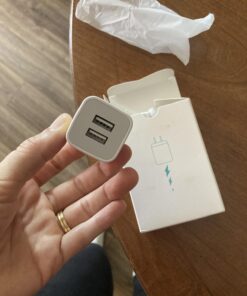 X-EDITION Wall Charger,4-Pack 2.1A Dual Port USB Power Adapter Plug Charging Block Cube for Phone 8/7/6 Plus/X, Pad, Samsung Galaxy S5 S6 S7 Edge,LG, Android (White) White 34 61eqn YpC3L