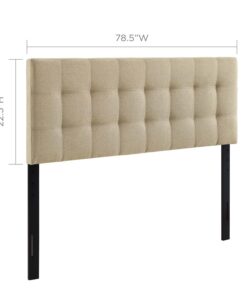 Modway Lily Tufted Linen Fabric Upholstered King Headboard in Beige 24 61ex73O348L