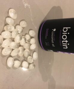 Sports Research Vegan Biotin 5000mcg with Organic Coconut Oil - Extra Strength Biotin Vitamin B7 for Healthier Hair & Skin + Keratin Support - Non-GMO & Gluten Free, 120 Softgels (4 Month Supply) 120 Count (Pack of 1) 5,000mcg 38 61ezoRIofEL 1