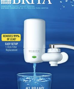Brita Water Filter for Sink, Complete Faucet Mount Water Filtration System for Tap Water, Reduces 99% of Lead, White Faucet Mount System 43 61f2akDm97L