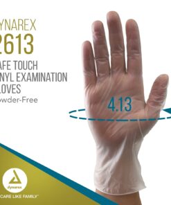 Dynarex Safe-Touch Vinyl Disposable Exam Gloves, Powder-Free, Food Safety and Compliance, Ambidextrous, Clear, Large, 1 Case of 10 Boxes of 100 Gloves 8 61f4OiXDfAL