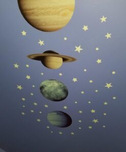 Glow in The Dark Stars for Ceiling or Wall Stickers - Glowing Wall Decals Stickers Room Decor Kit - Galaxy Glow Star Set and Solar System Decal for Kids Bedroom Decoration 35 61f6QQNcNmL