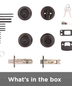 Kwikset 99910-035 Juno Entry Door Knob and Single Cylinder Deadbolt Combo Pack, 3, Venetian Bronze 25 61f7dWJOjL