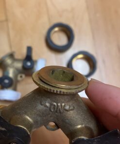 IPOW Solid Brass Body Backyard 2 Way Y Valve Garden Hose Connector Splitter Adapter + Extra 4 Rubber Hose Washers with Comfort Grip, 2 Pack Yellow + Black 19 61f8IiewOmL