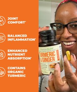 Tumeric and Ginger with Black Pepper - Natural Turmeric Curcumin Joint Support Supplement with Bioperine & 95% Curcuminoids. High Absorption Curcumin Supplements. Digestive & Immune Support. 60 Caps 24 61f9IVIVAWL