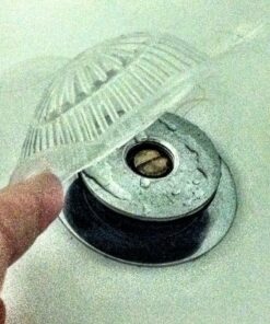 SlipX Solutions Stop-A-Clog Drain Protectors Trap Hair, 2 Hair Catchers Per Package (Plastic, 5 inch Diameter, Clear) 25 61f9T0y5L