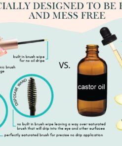 USDA Organic Castor Oil - All Natural Cold Pressed Castor Oil Eyelash Growth Serum with Mascara Tube - Eyelash Conditioner Lash Boost Serum 24 61fAmMTXflL
