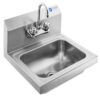 GRIDMANN Commercial NSF Stainless Steel Sink Wall Mount Hand Washing Basin with Faucet Without Side Splashes