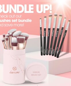 Kabuki Makeup Brush Set - Foundation Powder Blush Concealer Contour Brushes - Perfect For Liquid, Cream or Mineral Products - 10 Pc Collection With Premium Synthetic Bristles For Eye and Face Cosmetic Rose 31 61fBlhWW5hL