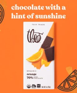 Theo Chocolate Organic Orange 70% Dark Chocolate Bar, 3 Ounce Bar, 12 Pack 3 Ounce (Pack of 12) 9 61fCuEzJRyL