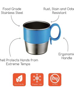 Alternative view of Innobaby Din Din Smart Stainless Steel Cup (9 oz) with Handle for Babies, Toddlers and Kids. BPA Free, Blue 1 1 Count (Pack of 1)