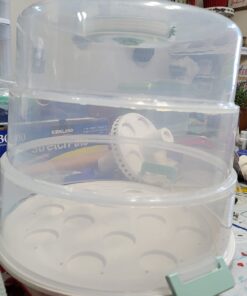 Sweet Creations 3 Tier, Collapsible Cupcake and Cakepop Display Carrier with Handel, White 43 61fD4scSbyL