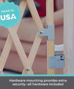 Alternative view of Toddleroo by North States 60” wide Expandable Swing Baby Gate, Made in USA: Easy to install, perfect for extra wide openings. Hardware Mount. Fits 24" - 60" wide. (32” tall, Sustainable Hardwood)