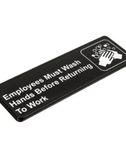 Employees Must Wash Hands Before Returning to Work Sign (Pack of 2) Black and White, 9" x 3" 9 61fO4ttc2L