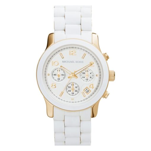 Michael Kors MK5145 Women's Two Tone Stainless Steel Quartz Chronograph White Dial Watch