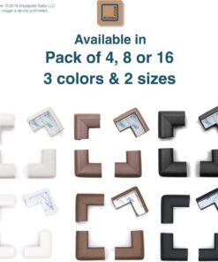 Roving Cove Corner Protector for Baby (4 Large Corners) - Hefty-Fit Heavy-Duty Soft Rubber Foam Furniture Corner Bumper Guards, 3M Adhesive Pre-Taped, Coffee Brown 4 Count (Pack of 1) 25 61fT0WqYaqL