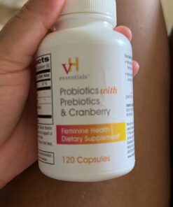 vH essentials Probiotics with Prebiotics and Cranberry Feminine Health Supplement - 120 Capsules (544-36) 120 Count (Pack of 1) 39 61fU7Cnwj3L