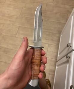 Mossy Oak 2-piece Bowie Knife, Fixed Blade Hunting Knife with Leather Handle, Sheath Included 39 61fYQj36JZL