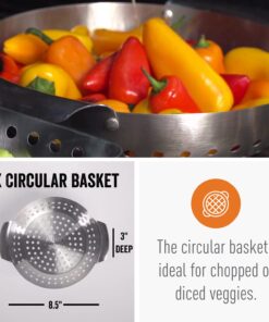 Grill Basket - Yukon Glory™ 3-Piece Mini Grilling Basket Set - Stainless Steel Perforated Grill Baskets for Grilling Veggies Seafood and Meats Includes Grill Pan - Square Basket and Circular Basket 26 61faBgRHReL