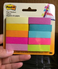 Post-it Page Markers, Assorted Bright Colors, 1/2 in x 2 in, 50 Markers/Pad, 10 Pads/Pack (670-10AB) 500 Sheets 51 61fac 5DUFL