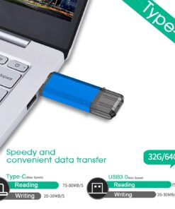64GB USB C Flash Drive, Alihelan 2 in 1 OTG USB 3.0 + USB C Memory Stick Dual Type C USB Thumb Drive Jump Drive Photo Stick for Data Storage and Backup, Blue 64GB 13 61fauCzQ6OS