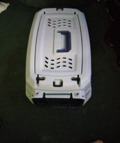 Amazon Basics - 2-Door Top-Load Hard-Sided Dogs, Cats Pet Travel Carrier, Gray & Blue, 22.8"L x 15.0"W x 13.0"H Two-Door Top-Load 80 61fb9p3N7NL 1