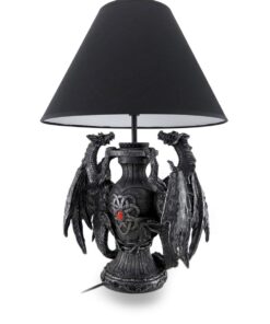 Zeckos Gothic Guardians of Light Medieval Dragons Resin Table Lamp - Dark Fantasy - 19 Inches High - with Black Fabric Tribal Dragon 13 Inch Diameter Lampshade 19 61fbXYAWvXL