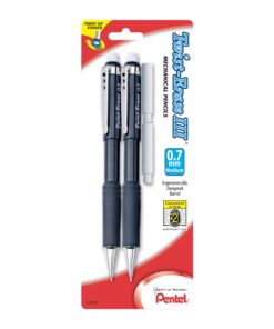 Pentel® Twist-Erase® III Mechanical Pencils, 0.7mm, Assorted Barrel Colors, Pack Of 2 Pencils Single 0.7mm 2 pencils + 2 Eraser Black 16 61fc29Hu3PL
