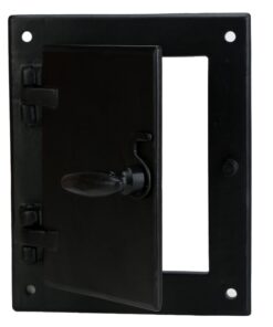 A29 Hardware Cast Iron Speakeasy Door Grill/Grille with Viewing Door, Black Powder Coat Finish, Medium Size Medium-Black 37 61fdIwM7rnL