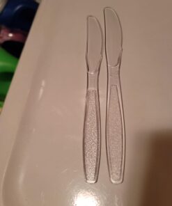 Crystalware Heavy Weight Plastic Knives 100/box, Clear 100 Pack 21 61fdnpS9o3L