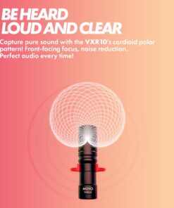 Movo VXR10 Universal Shotgun Mic for Camera - Camera Microphone for DSLR, iPhone and Android Smartphones - Compatible with Canon EOS, Nikon, and Sony Cameras - with Shock Mount, Deadcat Windscreen 30 61fdqAwkrLL