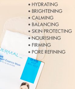 DERMAL 16 Combo Pack A Collagen Essence Korean Face Mask - Hydrating & Soothing Facial Mask with Panthenol - Hypoallergenic Self Care Sheet Mask for All Skin Types - Natural Home Spa Treatment Masks 16 Count (Pack of 1) Set A 16 Colors 31 61ferspnrLL 2