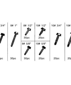 Capri Tools 10024 Hex Self Tapping Screw Assortment, 200-Piece, Silver, Model Number: CP10024 7 61feul5FsaL