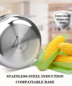 Duxtop Whole-Clad Tri-Ply Stainless Steel Saucepan with Lid, 3 Quart, Kitchen Induction Cookware 3 Qt 27 61ffwTpbQqL