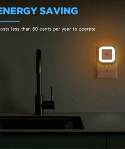 SYCEES Plug-in LED Night Light with Dusk to Dawn Sensor for Hallway, Stairs, Bathroom, Kitchen, Bedroom, Nursery, Kids Room, Warm White, Pack of 6 6-Pack, Warm White 31 61fgzsFE1L