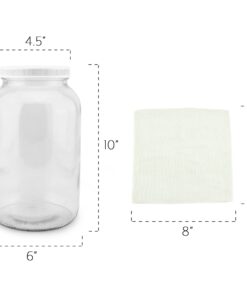 Cornucopia 1 Gallon Glass Kombucha Jar w/Cotton Cloth Cover & Plastic Lid for Storage after Brewing 17 61fhJbFj6kL