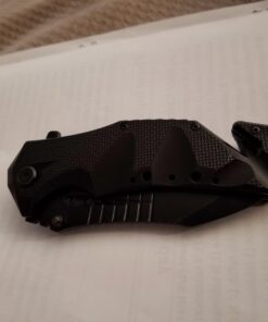 MTech USA – Spring Assisted Folding Knife – Black Stainless Steel Blade and Black Aluminum Handle with Rope Cutter, Glass Punch and Pocket Clip - Hunting, Camping, Survival, Tactical, EDC – MT-A845BK Black Blade 56 61fjcTOp5JL