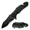 MTech USA – Spring Assisted Folding Knife – Black Stainless Steel Blade and Black Aluminum Handle with Rope Cutter, Glass Punch and Pocket Clip - Hunting, Camping, Survival, Tactical, EDC – MT-A845BK Black Blade 35 61fjjgQIpQL