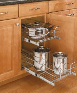 Alternative view of Rev-A-Shelf 5WB2-0918-CR Base Cabinet Pullout 2 Tier Wire Basket Reduced Depth Sink & Base Accessories, 9 W x 18 D-Inches 9 in.