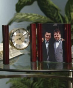 Howard Miller Alex Portrait Table Clock 645-618 – Hinged Wood, Glass Alarm Clock, Picture Frame, Satin Rosewood Hall Finish Side Columns, Quartz Alarm Movement 5 61fnhbq2iSL