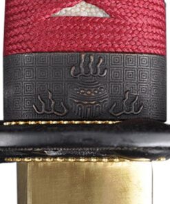 Handmade Sword 1045 Carbon Steel Full Tang, Sharp, Wooden Scabbard Sword - Warrior Red Tsuka 13 61fpduwGWL