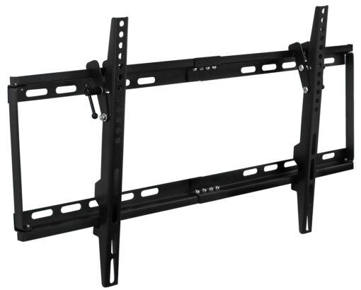 Mount-It! Slim Tilting TV Wall Mount | Low Profile Bracket for 32-65” TV | Universal VESA Compatibility up to 600 x 400mm | 130 Lbs Weight Capacity | Black