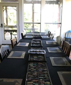 Gee Di Moda Rectangle Tablecloth - 60 x 126 Inch Black Table Cloth for 8 Foot Rectangle Table - Heavy Duty Washable Fabric - for 8 Ft Buffet Table, Holiday Party, Dinner, Wedding & Baby Shower 60 x 126 inch Rectangle 45 61fxcpC8FDL