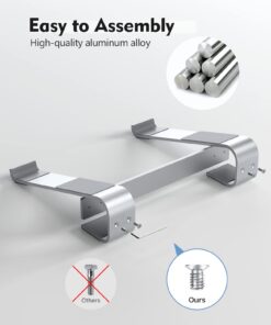 SOQOOL Laptop Stand for Desk, Computer Stand Riser for Desk,Ventilated Ergonomic Aluminum Notebook Stand Compatible with MacBook Air Pro Dell XPS HP 11 14 15.6 17.3 Inch Silver Work from Home 32 61fydSNdxPL