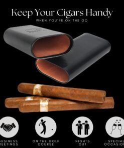 Mantello Black Leather Cigar Case with Interior Cedar Lining 17 61fyuNHPRCL