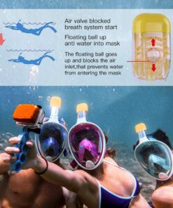 MountDog Snorkel Mask Full Face Snorkeling Mask with Panoramic View and Action Camera Mount,Anti-Fog and Anti-Leak Design Dive Mask for Adults and Youth blue Large-X-Large 14 61fzhczVvPL