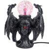 Mythical Guardian Dragon Duo Watching Crystal Ball Table Lamp and Metallic Look Vase Statue for Medieval Home Decor Globe Lights As Enchanting Renaissance Gifts 24 61g1SXlvmnL
