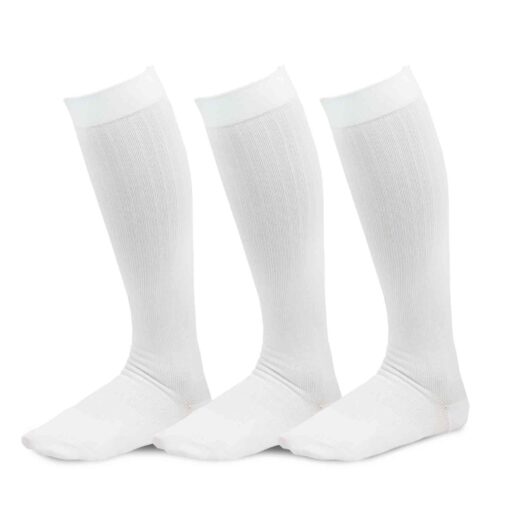 TeeHee Athletic Sports Bamboo Compression Socks for Women and Men 3-Pack Medium White