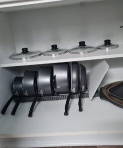 Pot Lid Holder 12+ Adjustable Dividers by BTH Expandable Pan and Pot Lid Organizer Rack for Cabinet – Heavy Duty Pot Lid Organizer for Kitchen Under Sink Drawer Pantry Storage (5.5"W, Dark Grey) LID HOLDER 5.5"W (DARK GREY) 41 61g6YvTWO6L